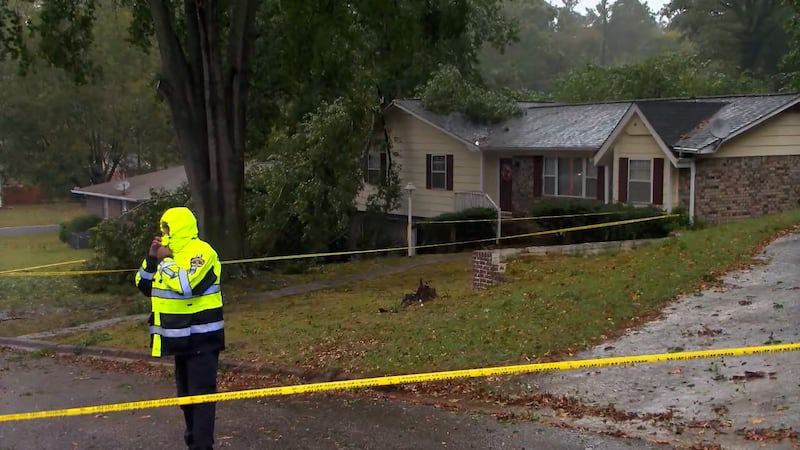 One person was killed Saturday morning when a tree fell on a home in Birmingham.