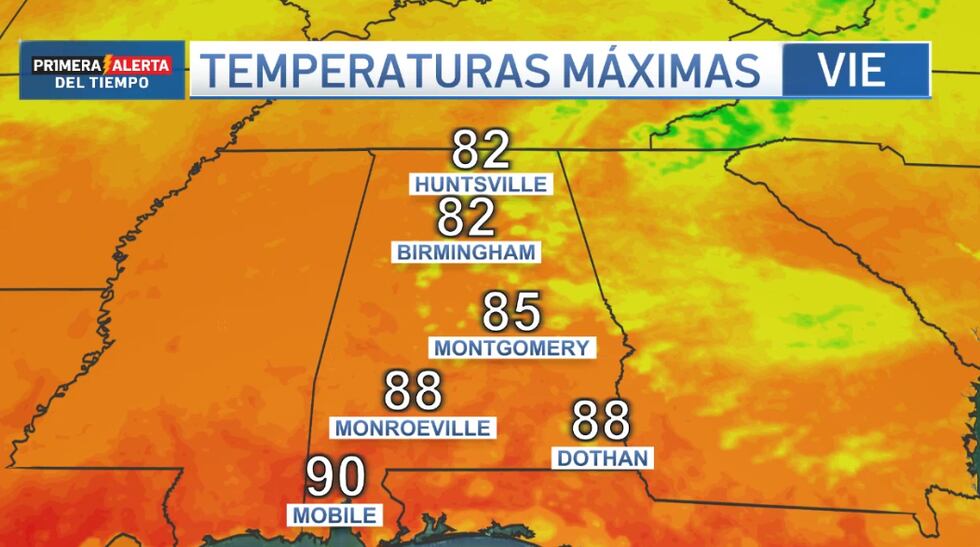 Temperaturas para esta tarde.